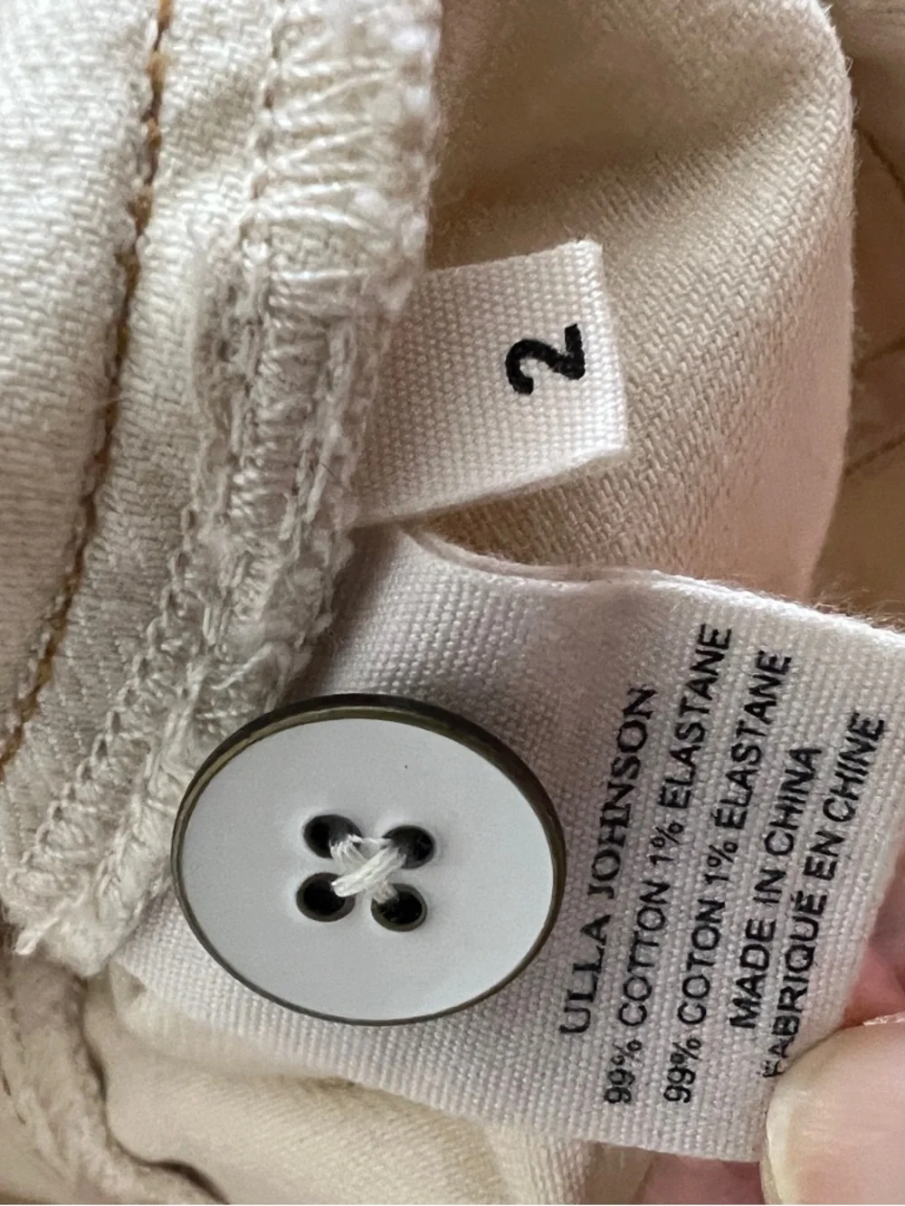 Ulla Johnson Size‎ 2 Storm Belted Jeans In Blanc High Rise Tapered Leg